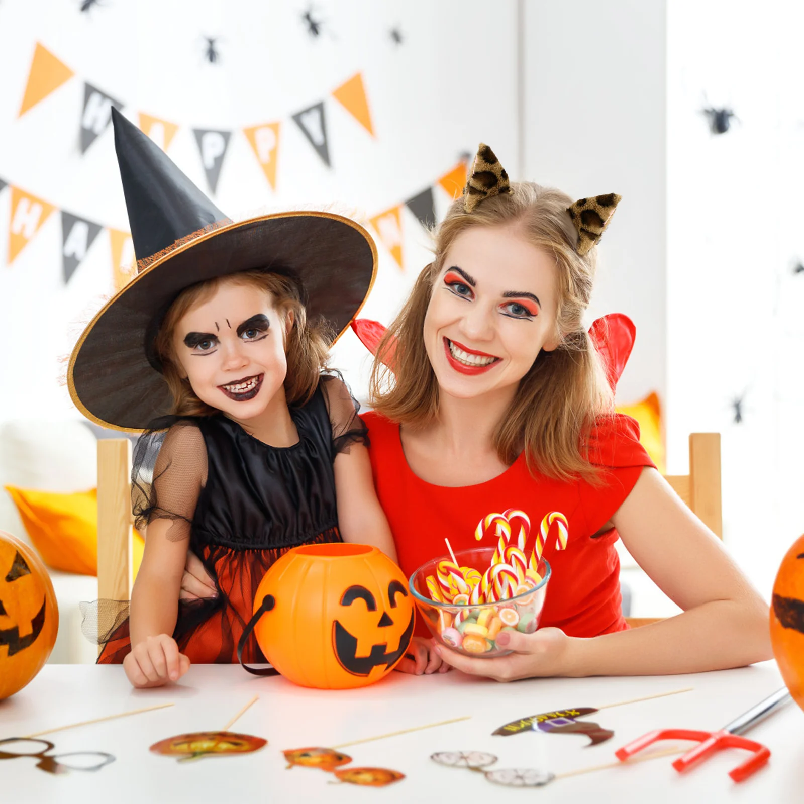 2 szt. Kocie uszy szpilka czarny klips charakterystyczna biżuteria piękne akcesoria kostium na Halloween nakrycie głowy flanela miękka tekstura