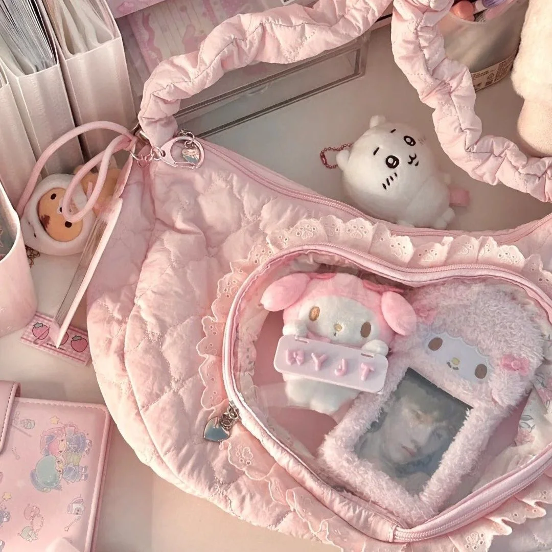 

Косая сумка через плечо Dstring Heart с кружевным дизайном на одно плечо, новинка 2024, большая балетная сумка Capaci Sle для барбекю