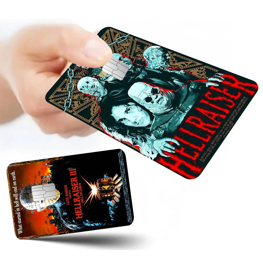 Klassieke H-hellraiser Film 2024 Anime Cartoon Skin Stickers Film Tape Case Voor Grote Credit Debetkaart Voorkant
