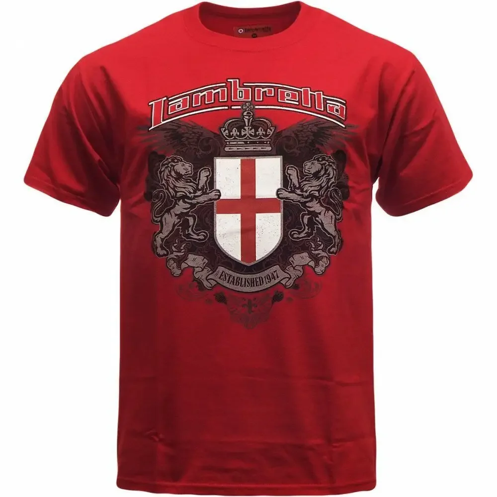 New Lambretta Vintage Retro Mens Crest T-Shirt 6 Colours S, M, L, XL, XXL