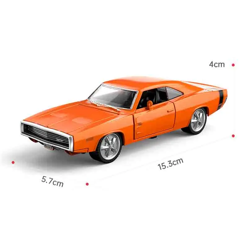 Dodge Charger R/T 1:32, modèle de voiture musculaire en alliage, son et lumière, jouet à collectionner pour enfants, cadeau d'anniversaire, 1970