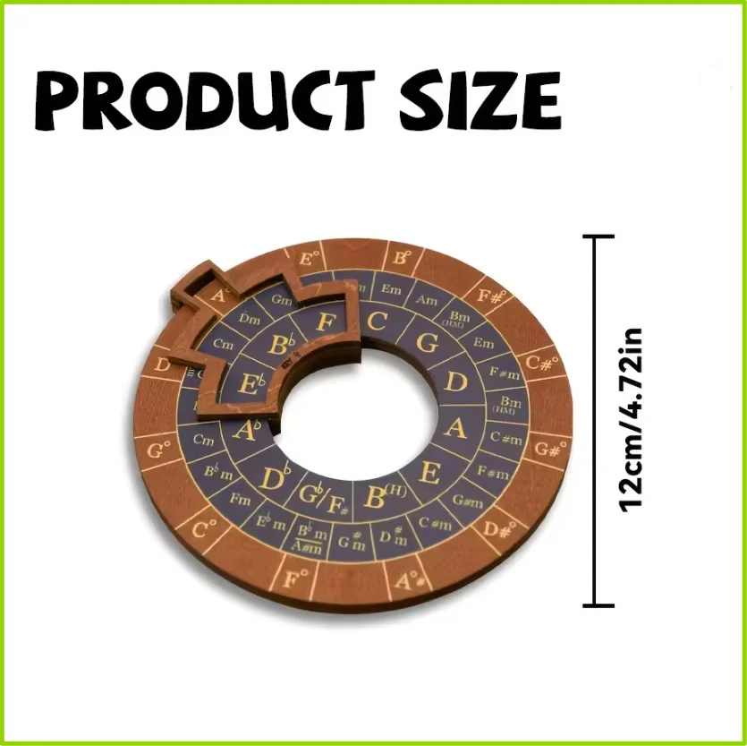 Wooden Melody Tool Round Circle of Fifths Wheel Melody Chord Tool Music Transpose Accessories For Musicians Beginners Songwriter