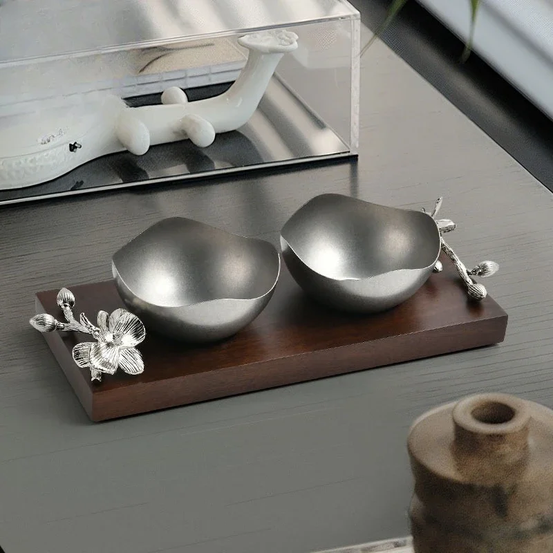 Creative Retro Distressed Stainless Steel Cooking Bowl Hotel Restaurant Irregular Light Food Fruit Salad Bowl Ornament Plate