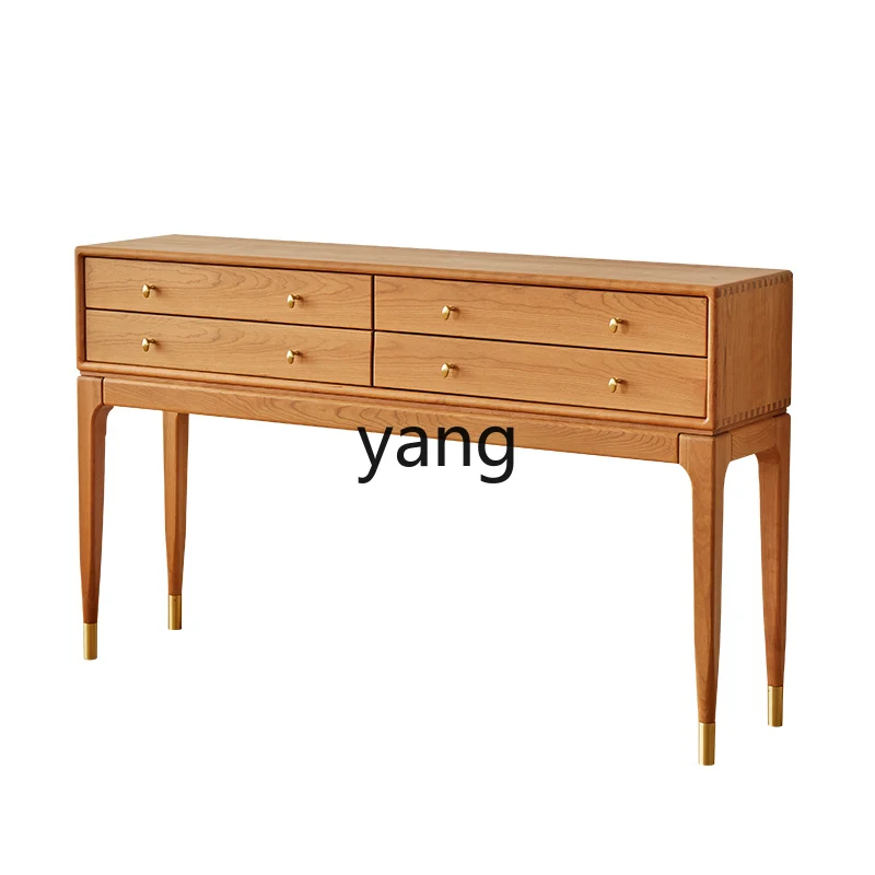 Yjq Room Lobby Cherrywood Solid Wood Console Tables Locker Aisle Sideboard Cabinet Length Several High Foot Cabinet