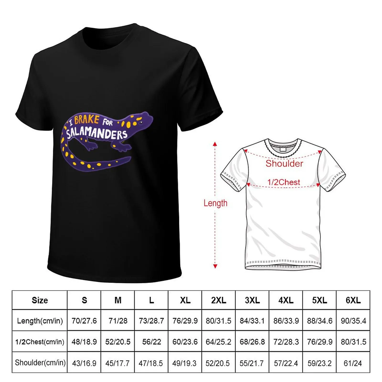 I Brake For Salamanders T-Shirt Retro Style Print Casual Top