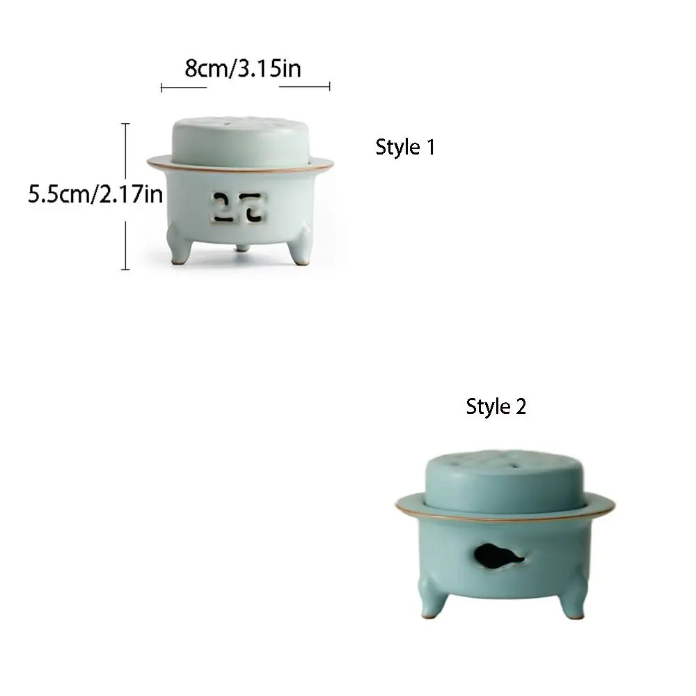Room Decor Ceramics Incense Burner Creative with Lid Aromatherapy Holder Retro Incense Censer Yoga Studio