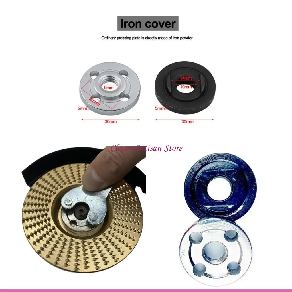 E06B 2pcs/set Grinder Lock Nut Inner Outer Flange Metal Pressure Plate for Type 100 Polishing Machine