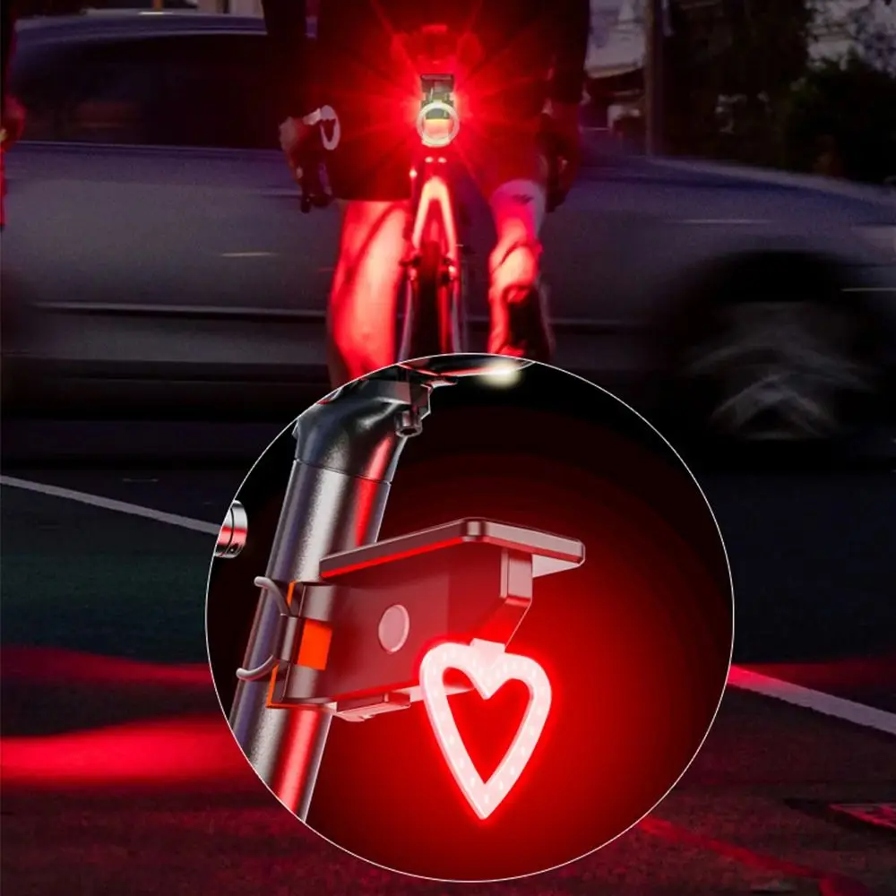 Waterproof Bicycle Brake Tail Light High Brightness Solar Energy Bike Rear Lamp 3 Light Modes Warning Rear Lamp MTB Road