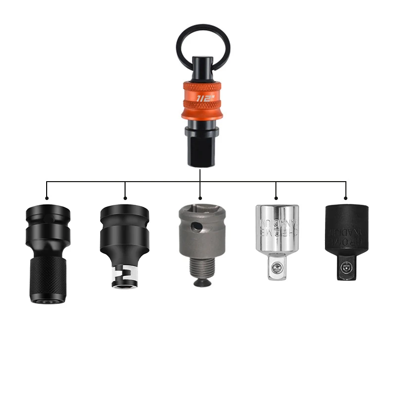 Square Socket Adapter Holder Keychain 3/8 1/2 Square Head Quick Change Conversion Rod Portable Hand-held Holders Hand Tools