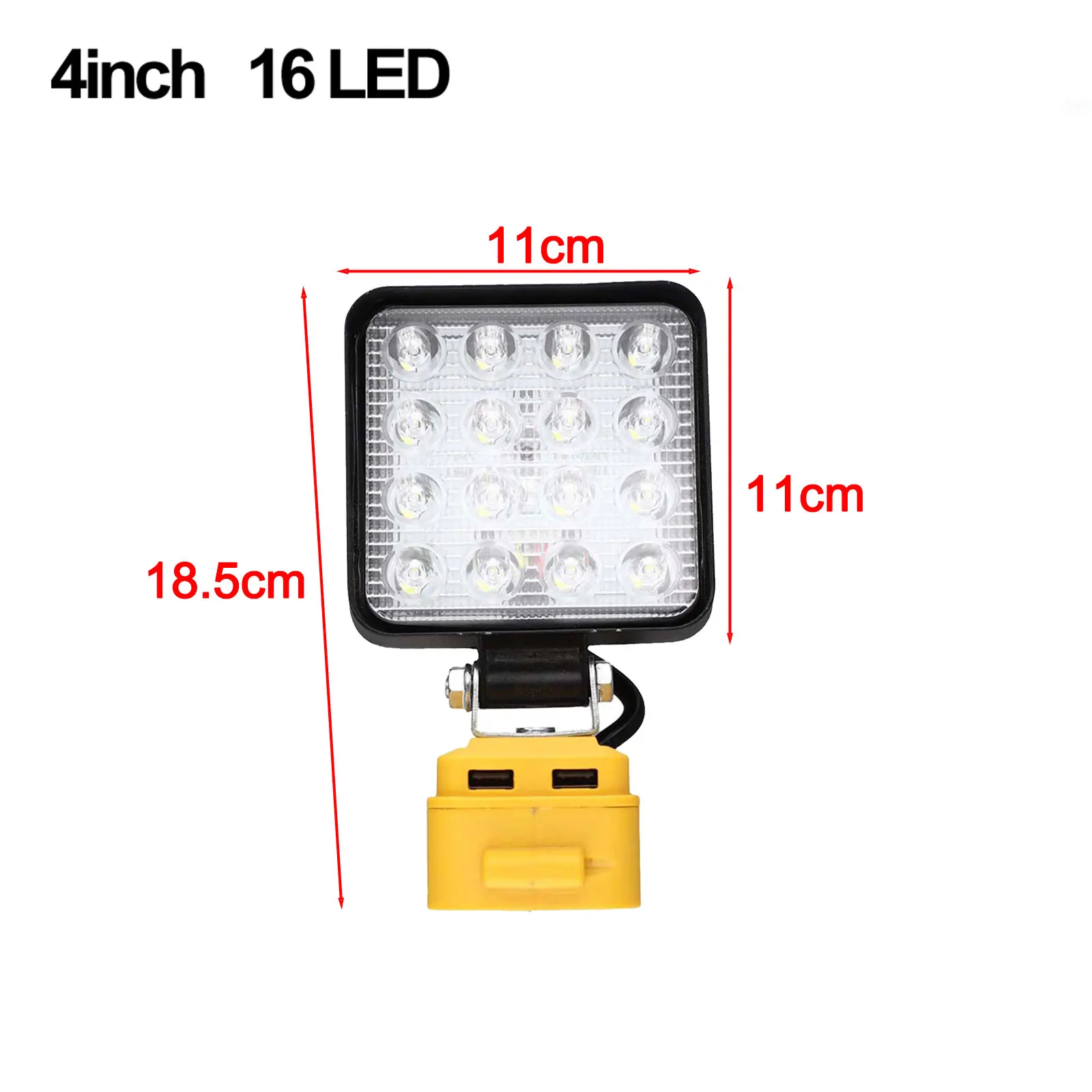 กิจกรรมกลางแจ้ง 20V ไฟฉายแบตเตอรี่ 20V แบตเตอรี่ดําเนินการ Floodlight ไฟทํางานไร้สาย 2 พอร์ตชาร์จ USB