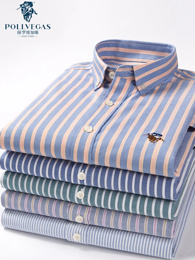New100 % bawełna Smart Casual koszule z długim rękawem dla mężczyzn miękka Oxford business regularny krój koszula brytyjski wiatr elegancki ubrania biurowe — zdjęcie 2