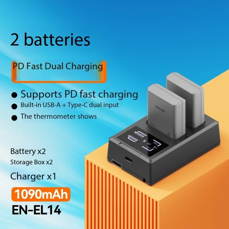 1090mAh EN-EL14 Camera Battery 109 For Nikon D5300 D3200 D5200 D3400 D5600 d3500 D3300 D3100 D5100 P7100 Charger Set