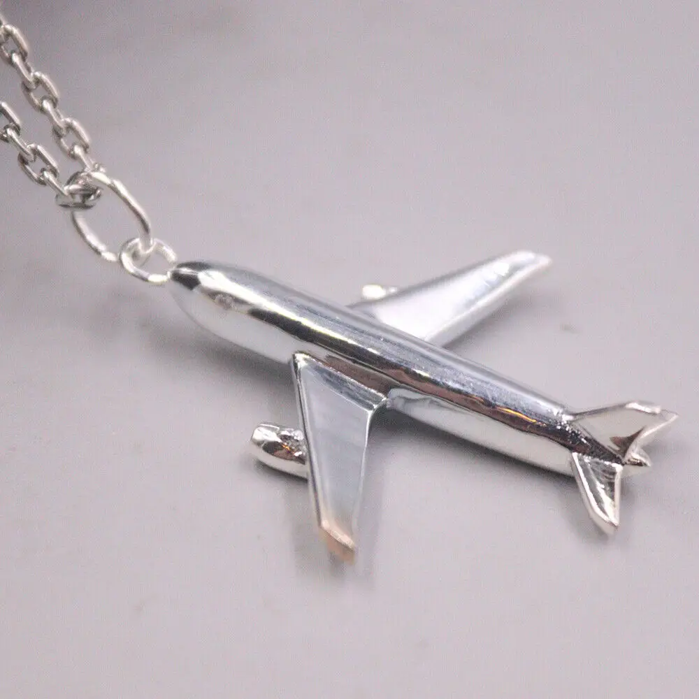 

Genuine 925 Sterling Silver Lovely Plane Pendant 1.85inch H Stamped S925