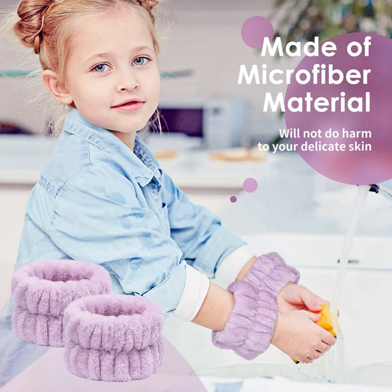 سوار معصم من المايكروفايبر لغسيل الوجه ، مناشف المعصم كما هو موضح ، سوار معصم لغسيل الوجه ، شريط غسيل سبا ، 20 *