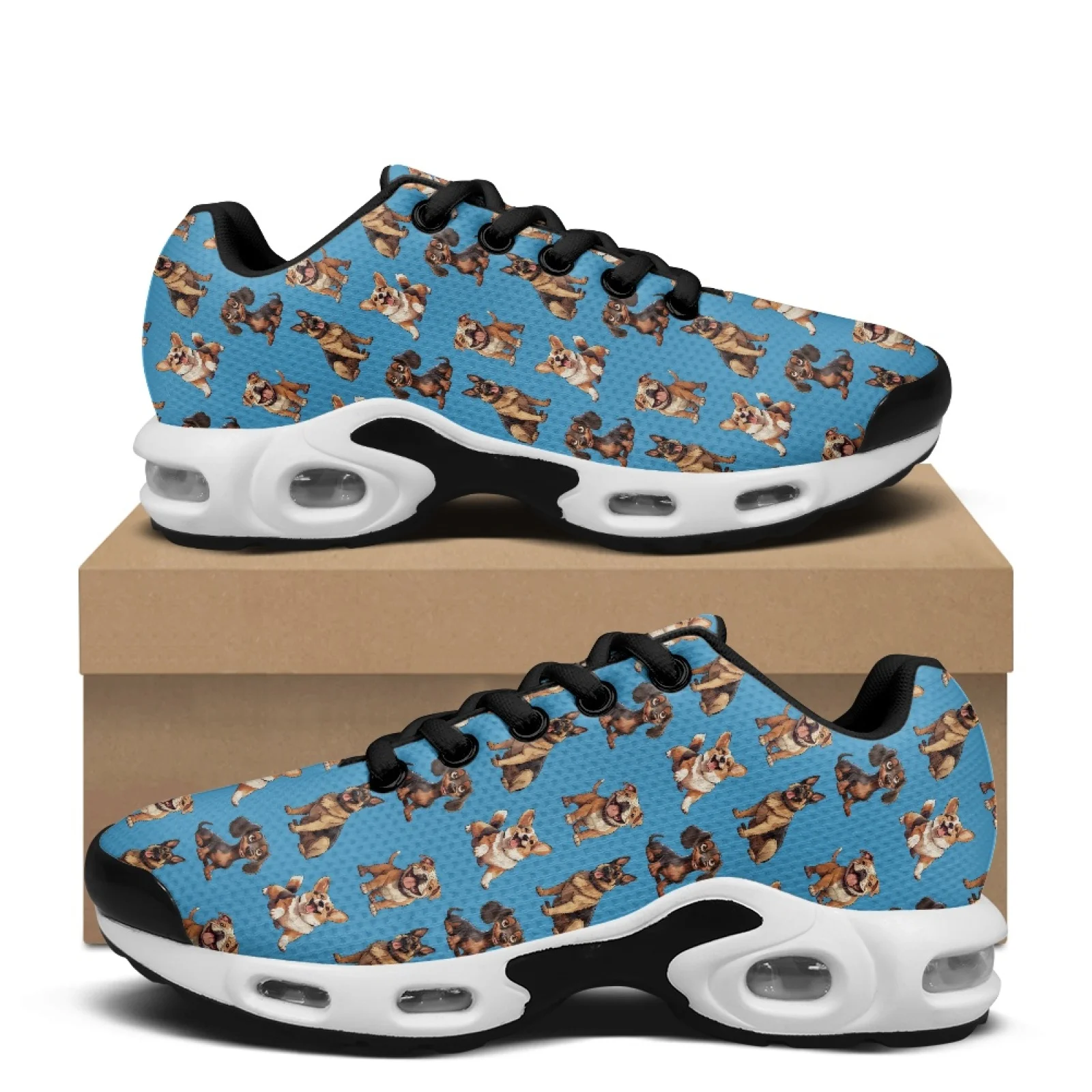 PENSTROLL Cute Dog Breed Fashion Athletic Walking Shoes Athletic Shoes for Men Breathable Shock-Absorbing Running Sneakers