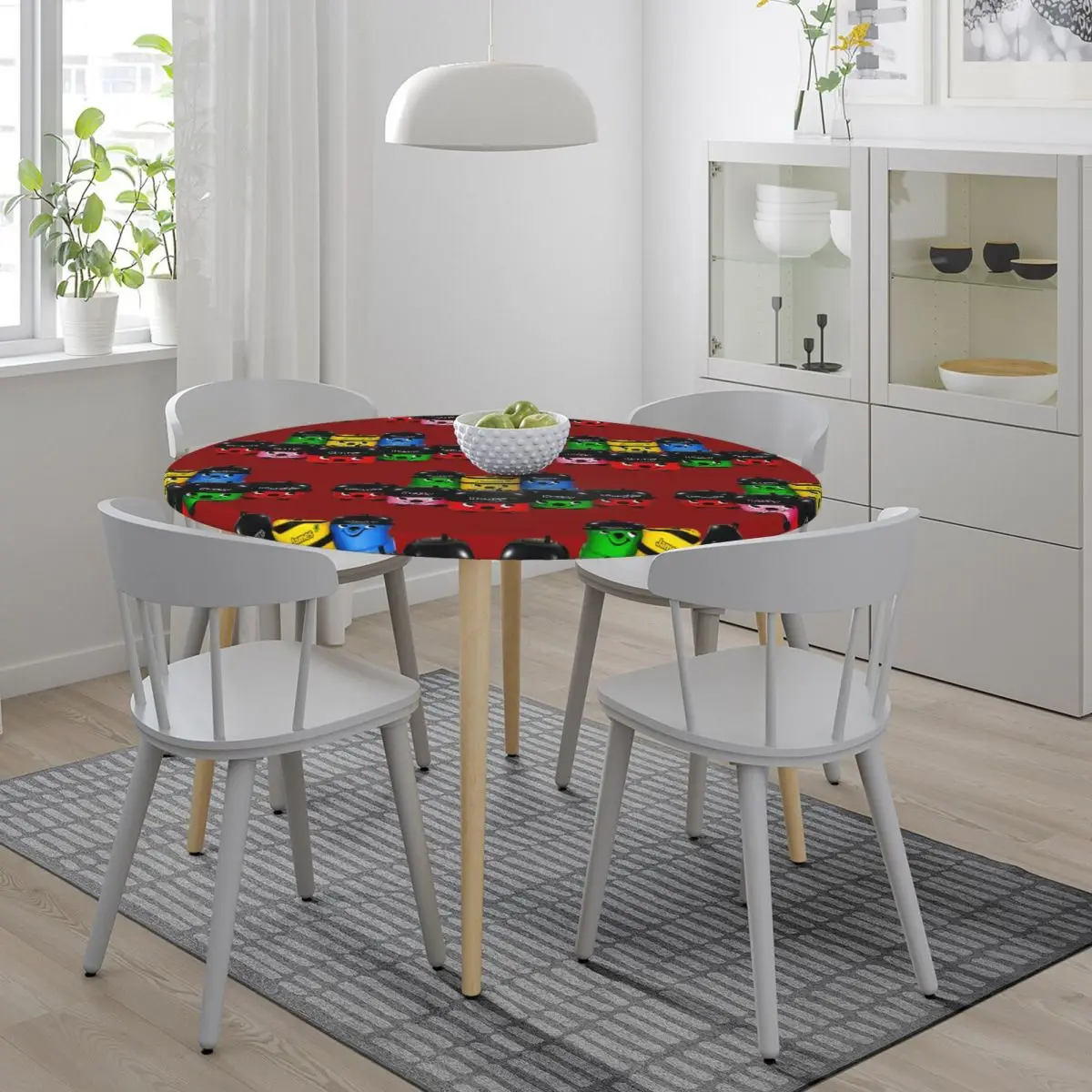 Henry Hoover And Friends Waterproof Round Tablecloth Oilproof Table Cloth for Kitchen Events Dining Table Cover