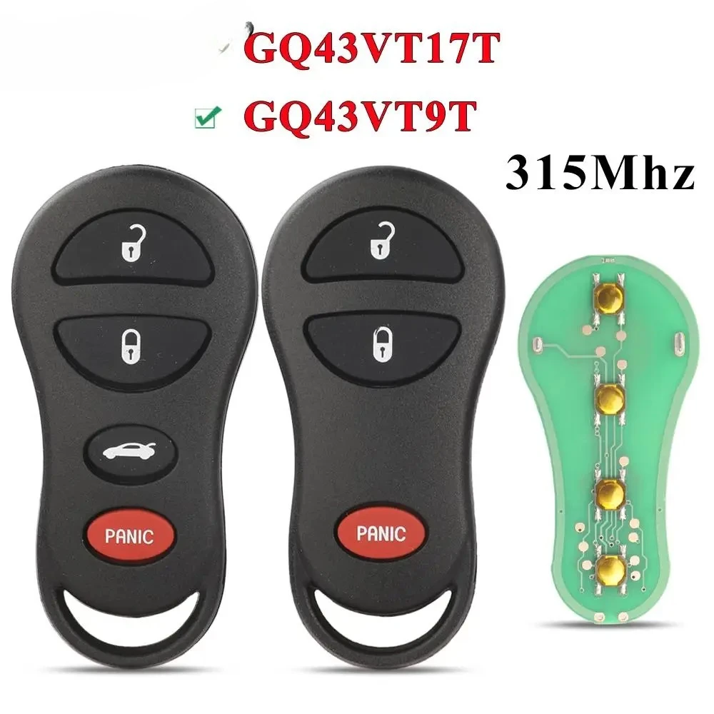 GQ43VT17T GQ43VT9T 3 Buttons 315Mhz Remote Car key For Dodge Jeep fit Chrysler Concorde 300M 2001-2004 key Entry Fob