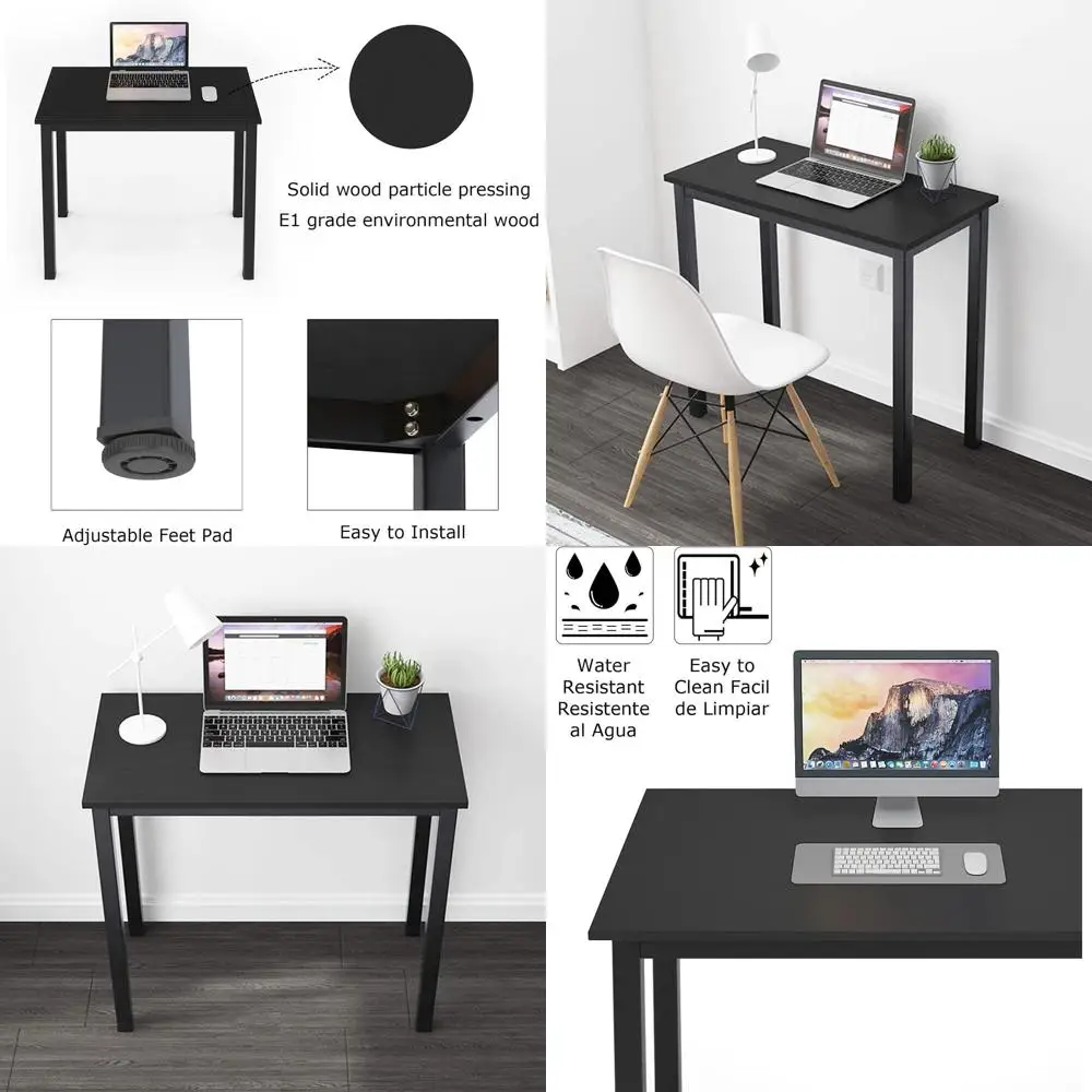 Black 31.5 Home Office Computer Desk - Writing, Study, and Gaming Workstation