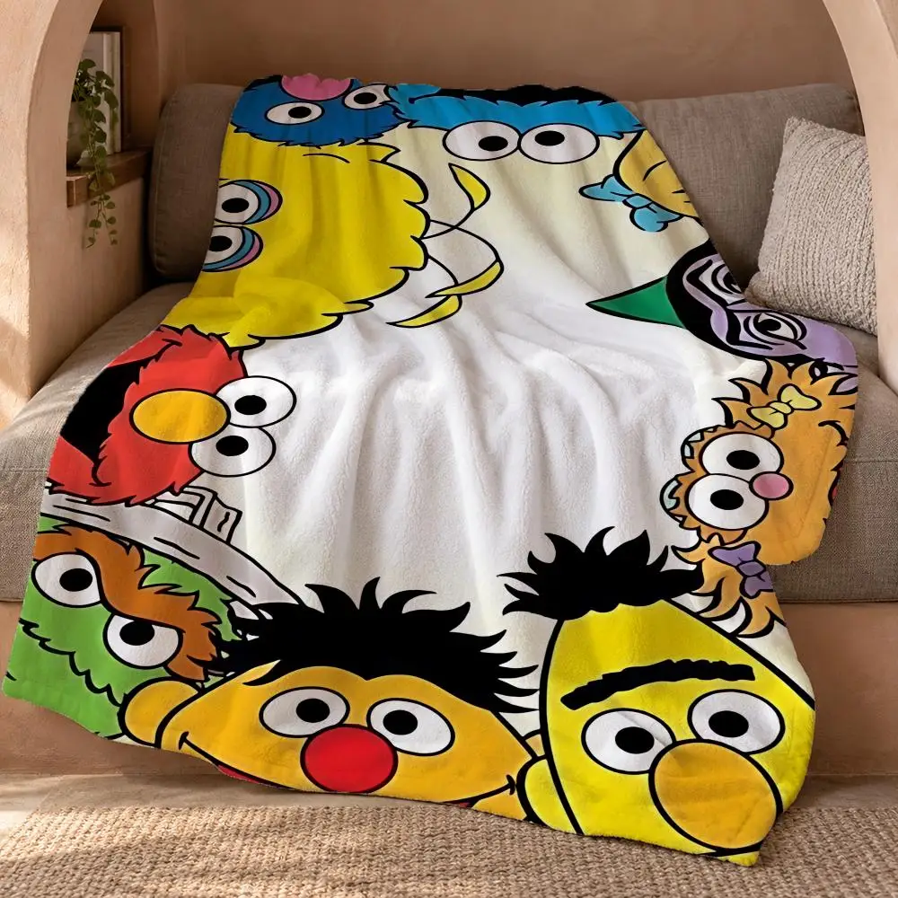Sesame Street Throw Double Sided Flannel Throw Blanket Soft Travel Camping Sofa Bed Home