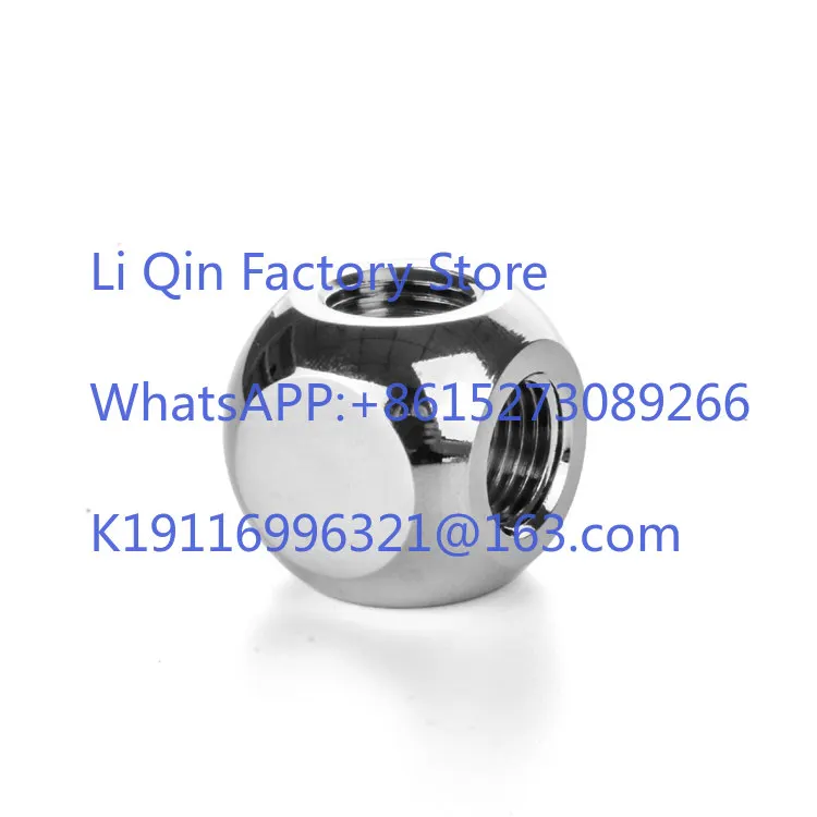 Spherical Tee G1/4 Threaded Interface Water Cooled Computer DIY Split Water Cooled Hard Tube Fittings Silver/Black