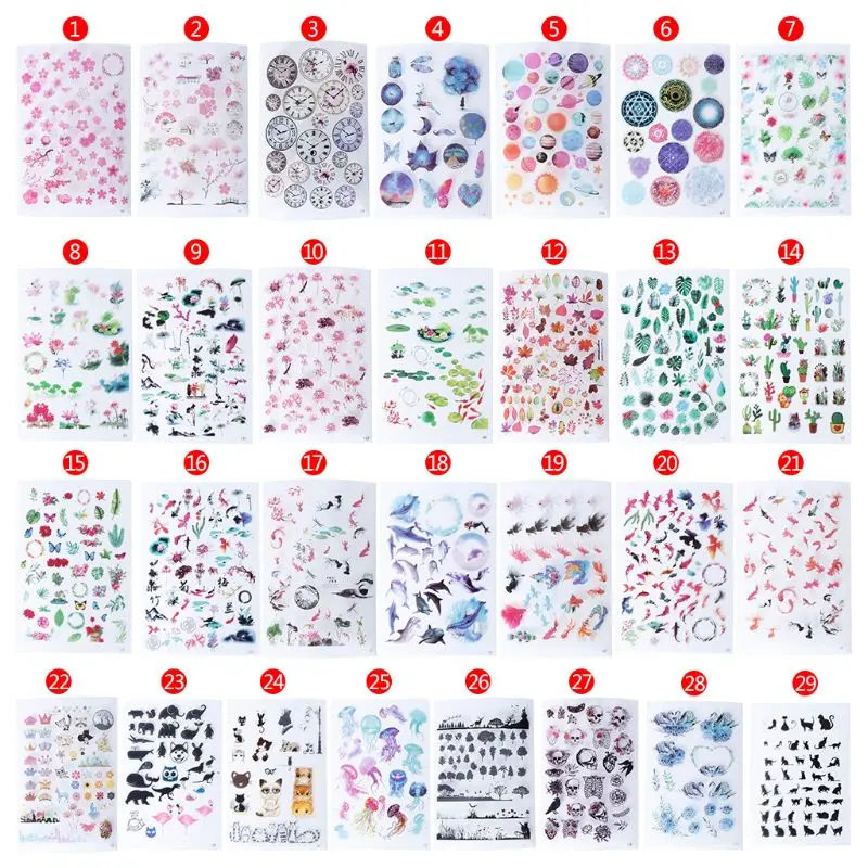 

Crystal Floral Animal Landscape Stickers UV Resin Translucent Materials Filler Sticker for DIY Phone for Case Jewelry