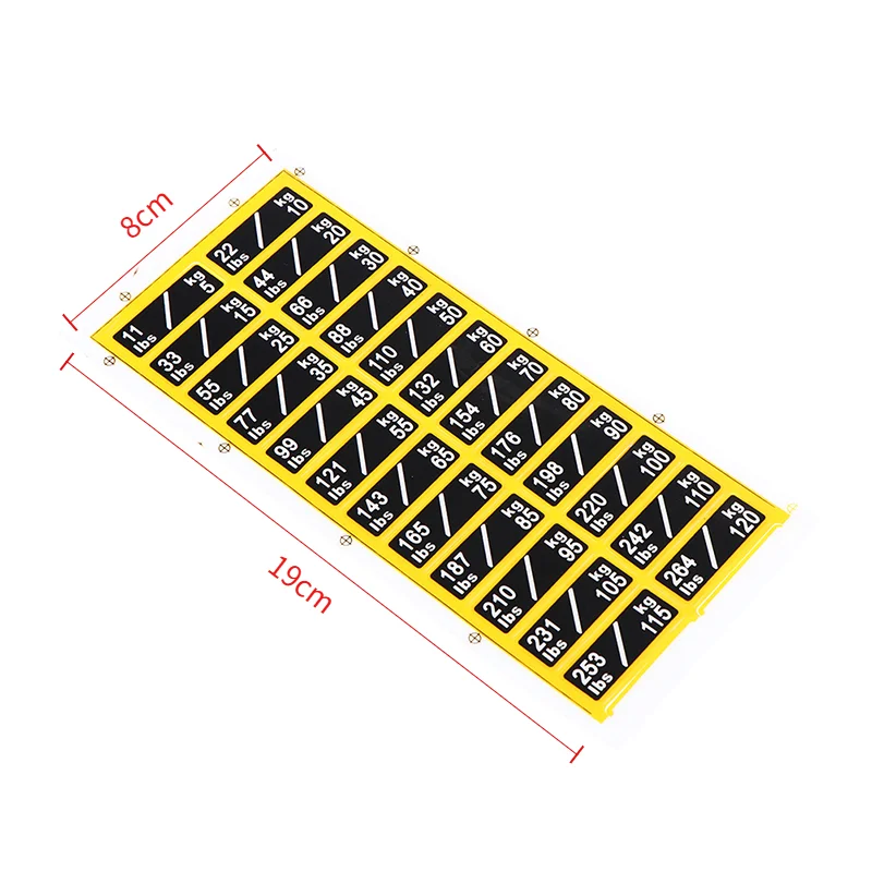 1Sheet Weight Sticker Labels For Gym Equipment Accessories Power Equipment Label.