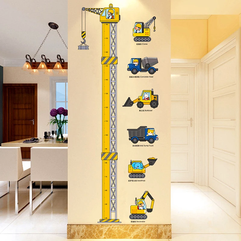 Cartoon Animals Height Measure Wall Sticker Dinosaur Panda Wall Sticker For Kids Room Nursery Child Growth Ruler Growth Chart