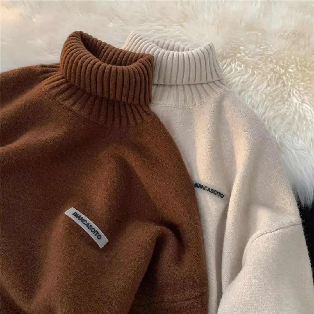 

Мужской трикотаж Thiened на осень-зиму, свободный крой, Гонконг, модный длинный свитер из полиэфирного волокна Sve Crew Ne, пальто