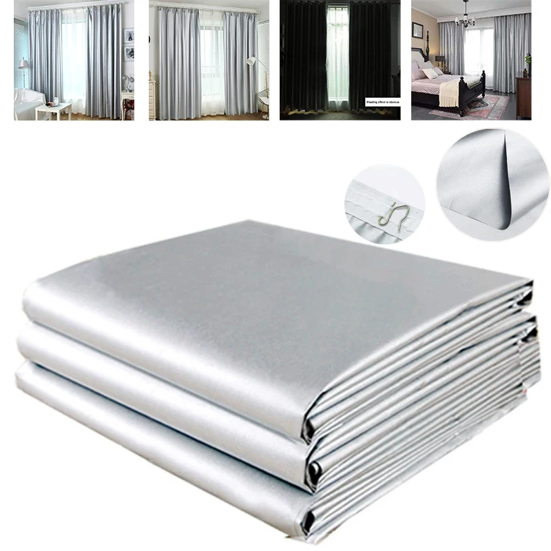 

1PC Summer Full Blackout Curtains with Coated Lining Thickening Sunscreen Heat Insulation Sunshade Home Office Decoration 커튼