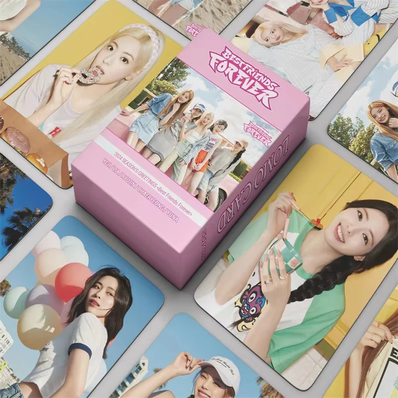 Álbum KPOP de 55 Piezas BEST FRIENDS FOREVER 2024 SEASON'S GREETINGS, Tarjeta LOMO, YEJI, Lia, RYUJIN, CHAERYEONG, YUNA, Tarjeta Postal, Foto