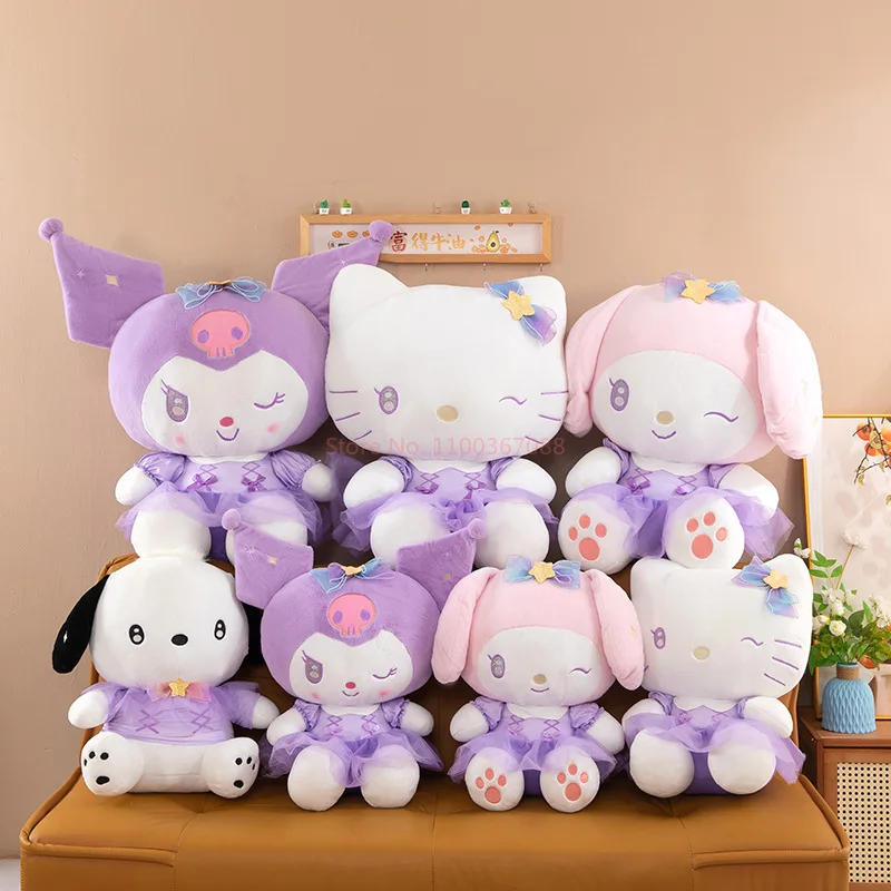 Sanrio Plush Melody Kuromi Stuffed Plush Toy Hello Kitty Cinnamoroll Plushine Doll Collection Decoration Ornament Toys