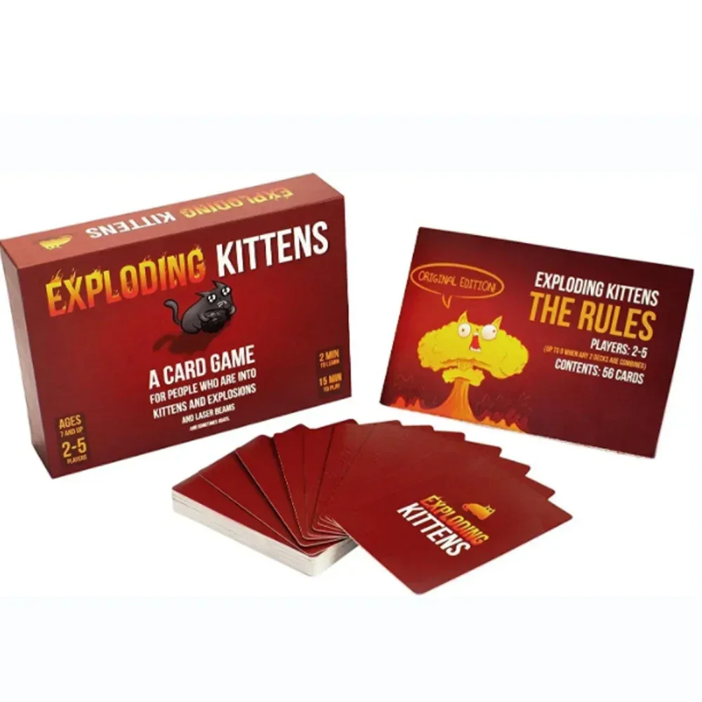 Exploding Kittens 4 in 1 Set Family Party Board Game Fun Adult Kids Toy Cards Game Suitable For Holiday Gift