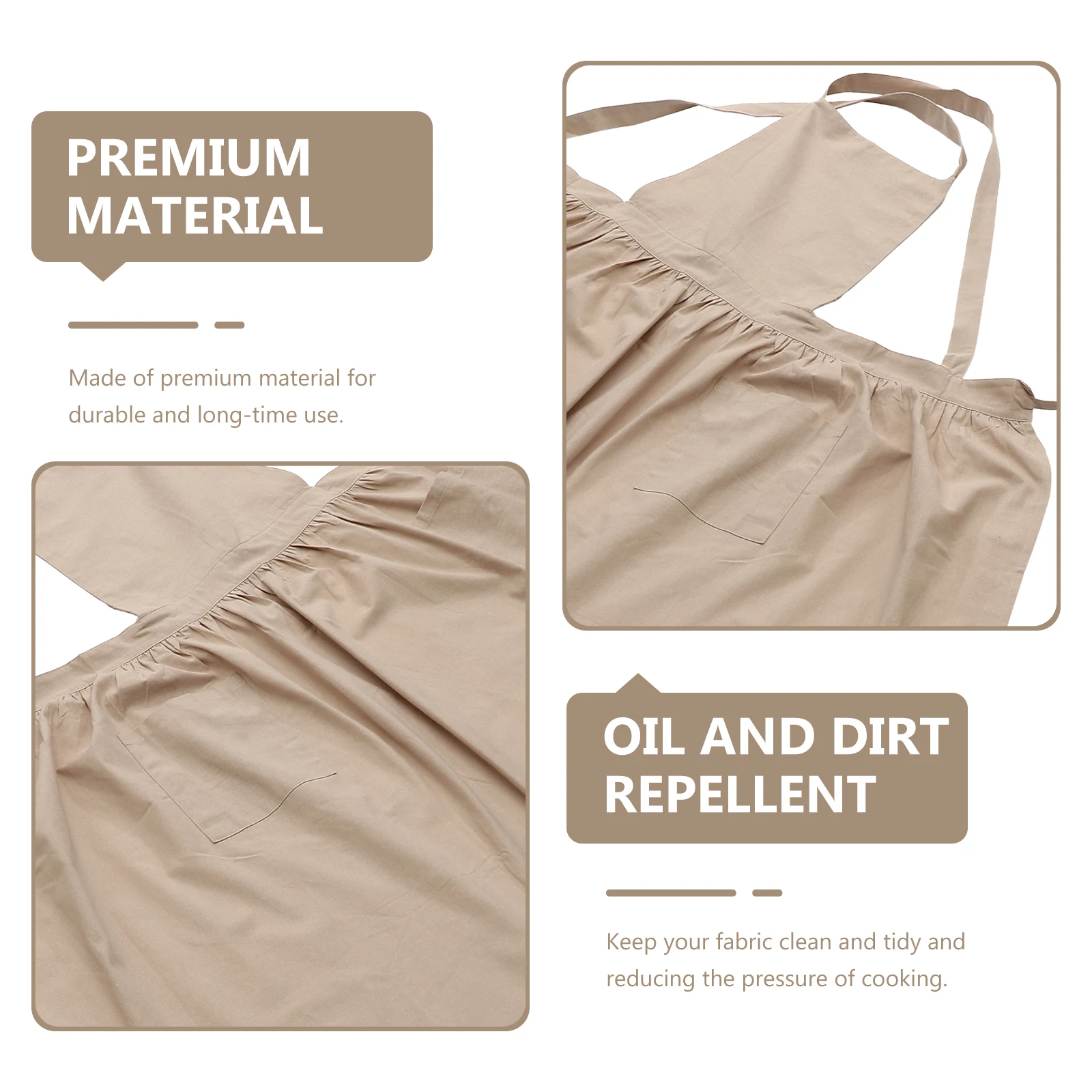 

Waterproof Cotton Linen Apron for Women Oilproof Simple Cooking Apron Cafe Shop Aprons with Pockets Cooking Supply