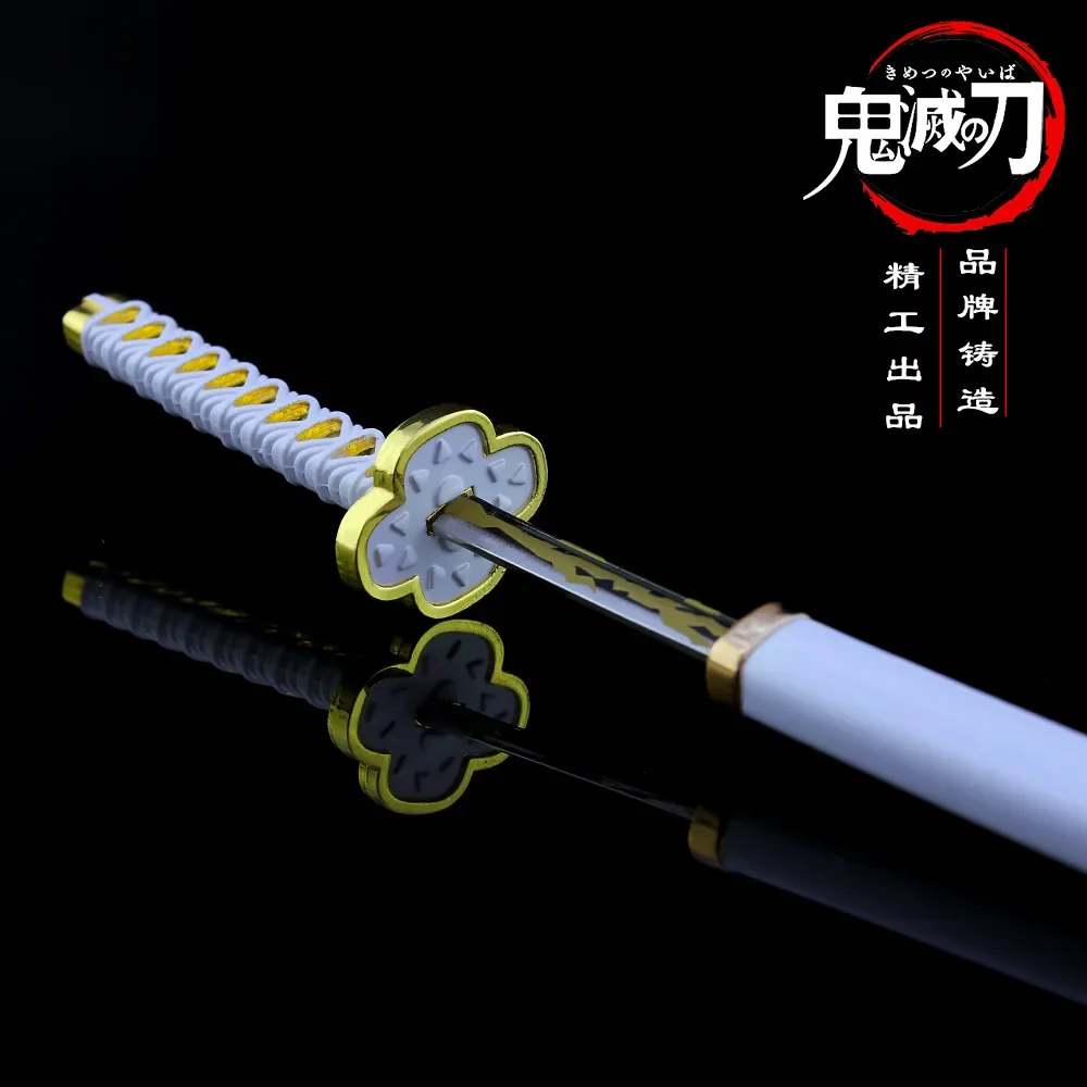 Demon Slayer Sword Agatsuma Zenitsu Nichirin Blade Alloy Katana Sword Japanese Samurai  Anime Weapon Model Gifts Toys Fun Kids