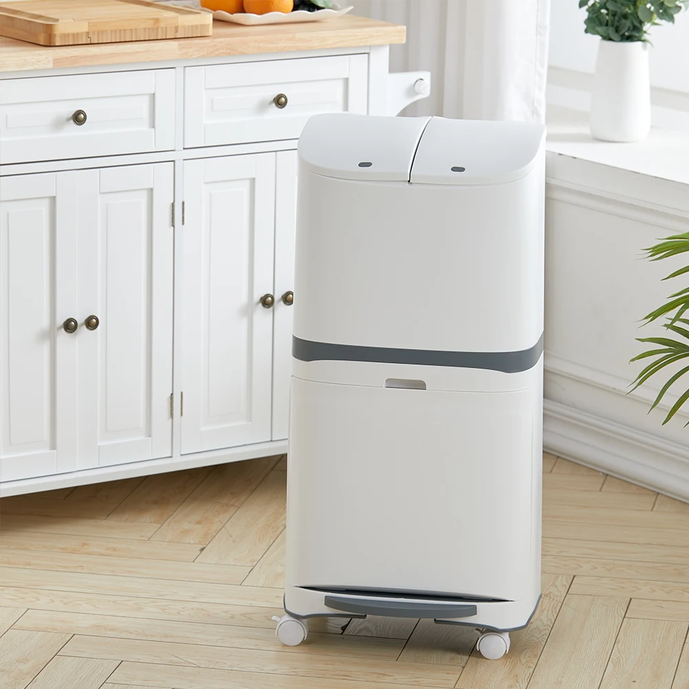 【Lifeideas】38L 2 Compartment Pedal Recycling Waste Bin for Kitchen