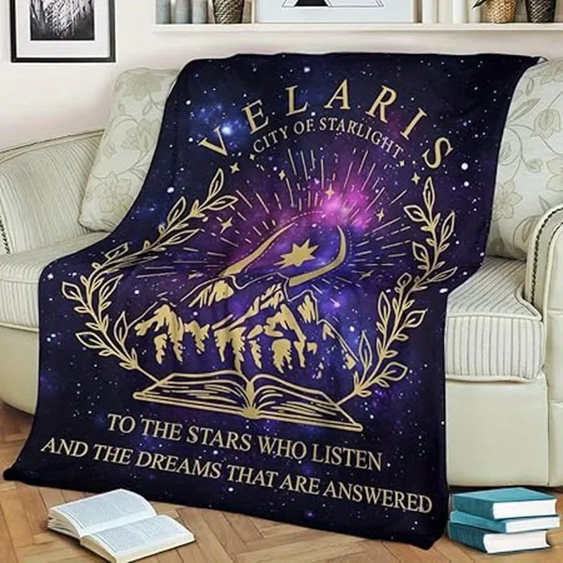 Velaris City of Starlight Flannel Blanket Nightcourt Aesthetic Blanket Bookish Fantasy Blanket Home Decoration Retro Blankets