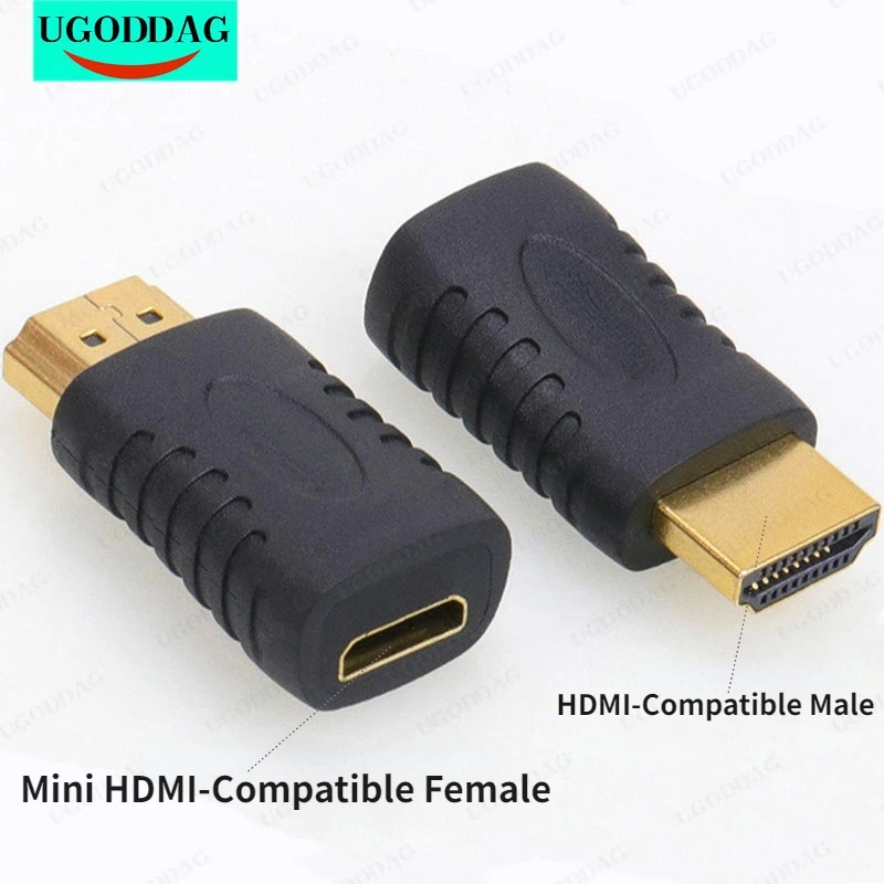 Mini adaptador Compatible con HDMI, convertidor HD macho a Mini HD hembra para HDTV, full 1080p, TV, cámara, proyector, ordenador, Multimedia