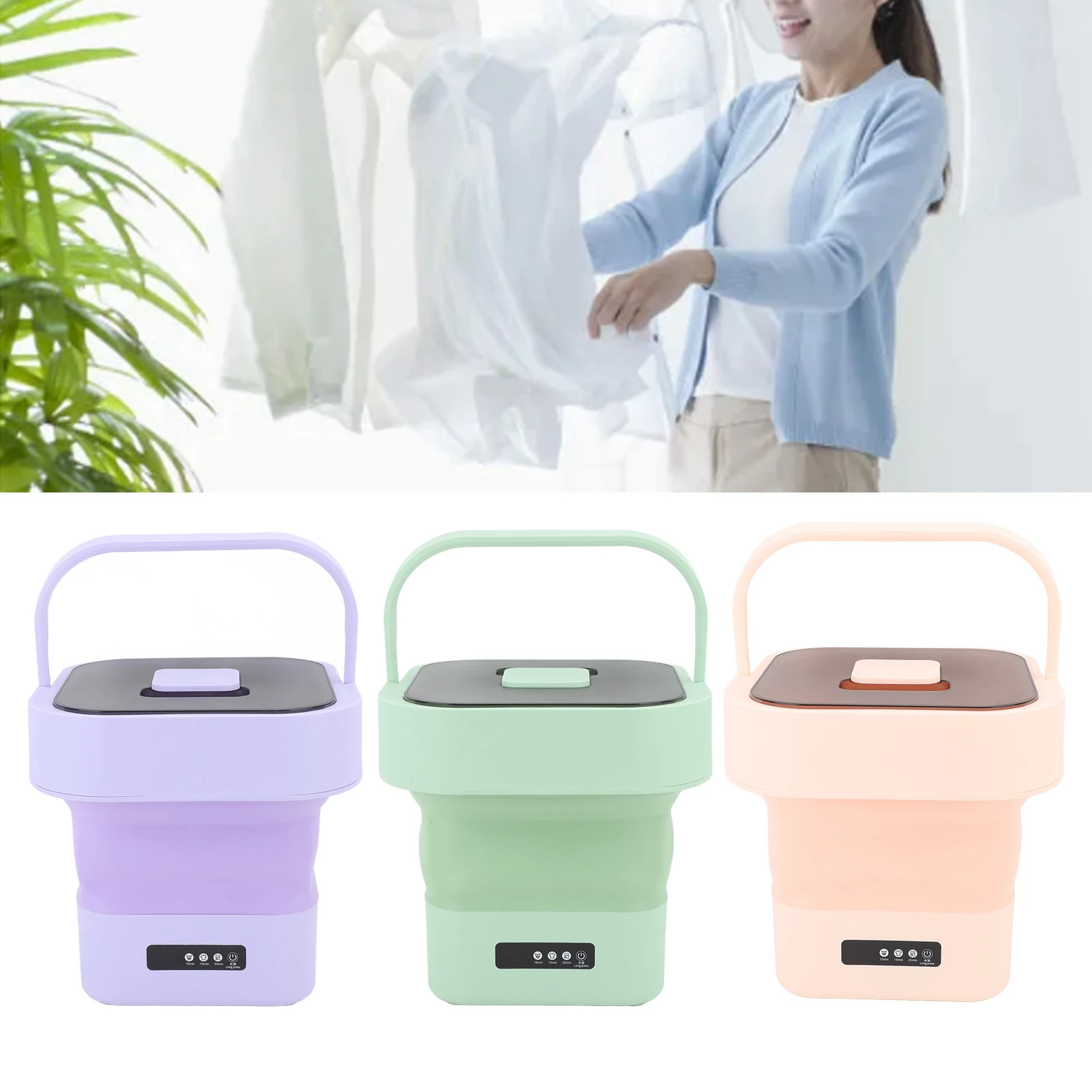 Портативная стиральная машина, 10 л, полностью автоматическая, с функцией сушки мягкого отжима, складная мини-стиральная машина для нижнего белья, детской одежды