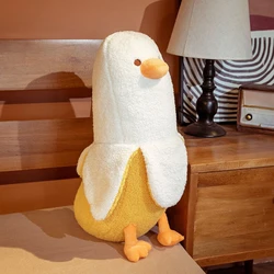 Juguete de peluche divertido de pato plátano, muñeca de almohada súper suave de pierna grande para dormir, regalo de cumpleaños y Navidad para niños, nuevo