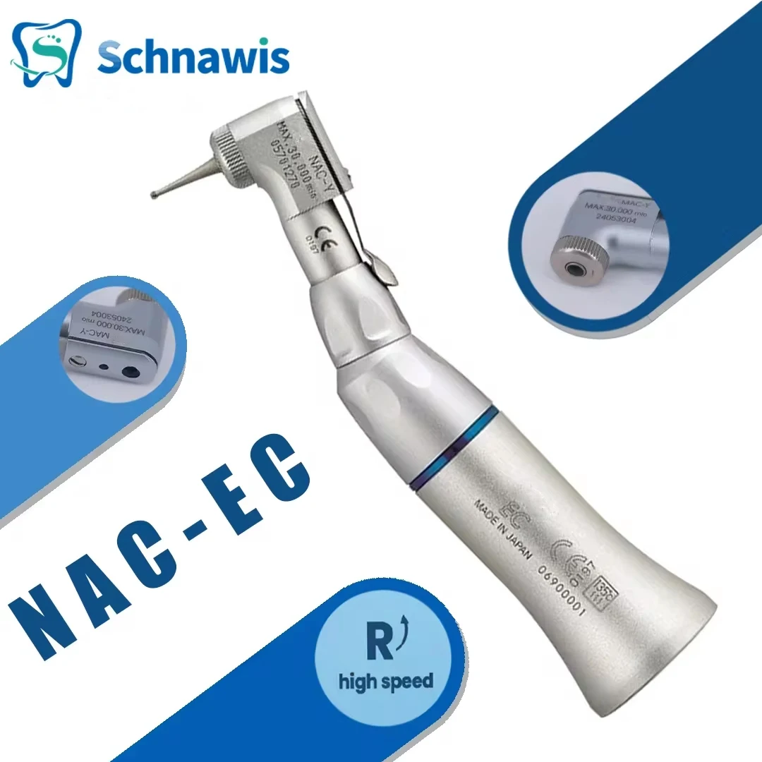 

NAC-EC Contra Angle Handpiece Dental 1:1 Direct Drive Contra Angle Low Speed Handpiece CA-burs Ø 2.35 mm ISO E-Type