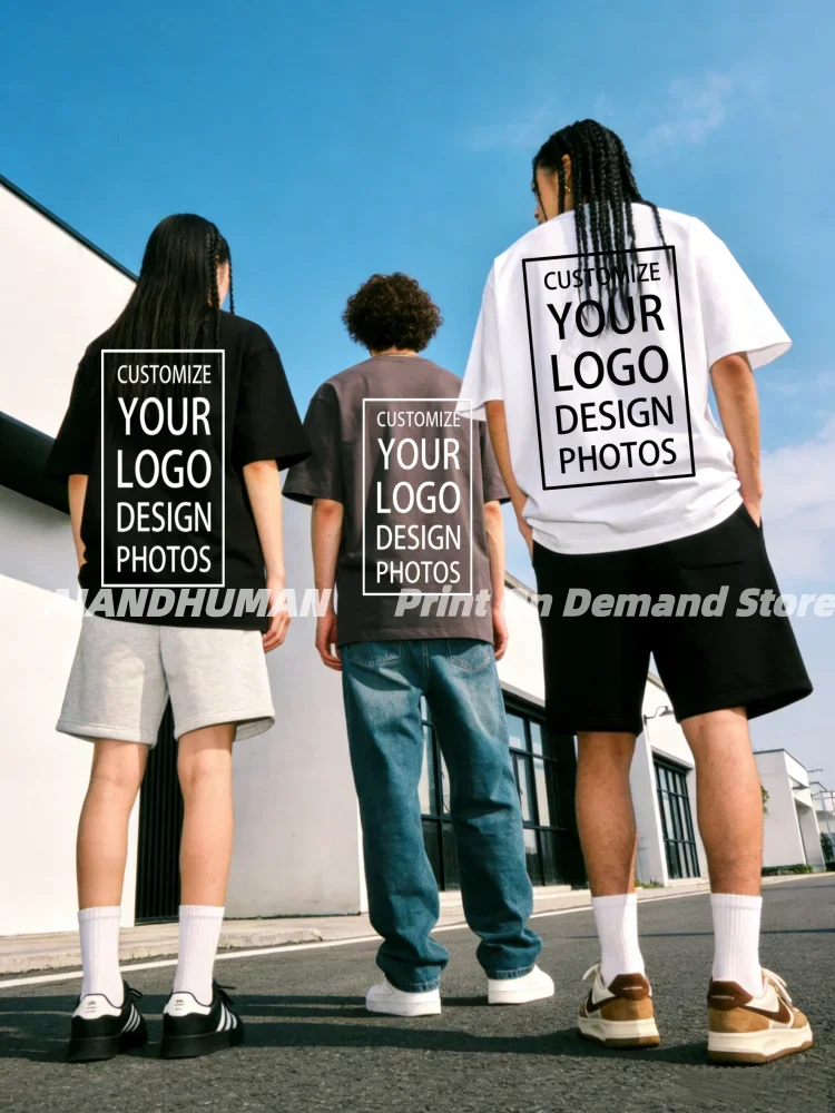 Cotton Custom T Shirt Men Women High Quality Print Personalized Logo Text Photo Design Breathable Casual Short Sleeve Tee 1 MOQ