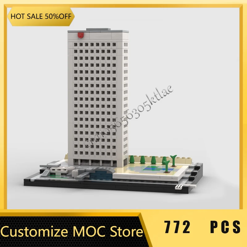 

772 шт. средневековый роскошный Союз Банк квадратный магазин архитектурная сцена строительный блок настроить Diy образование сборка детская игрушка в подарок