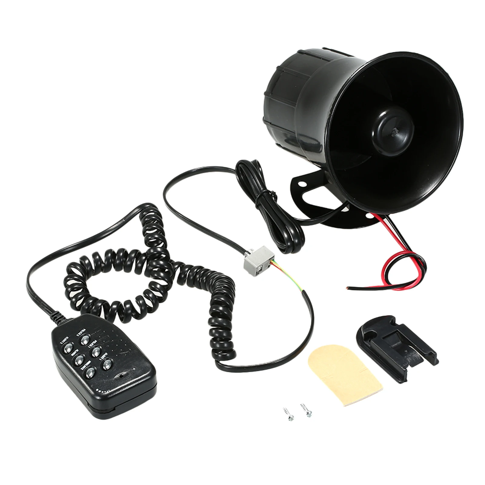 Car Motorcycle Megaphone 6 Tone Loud Speaker Traditional Hooter Ringing Fire Alarm Wailing Ambulance Blaring Police Siren