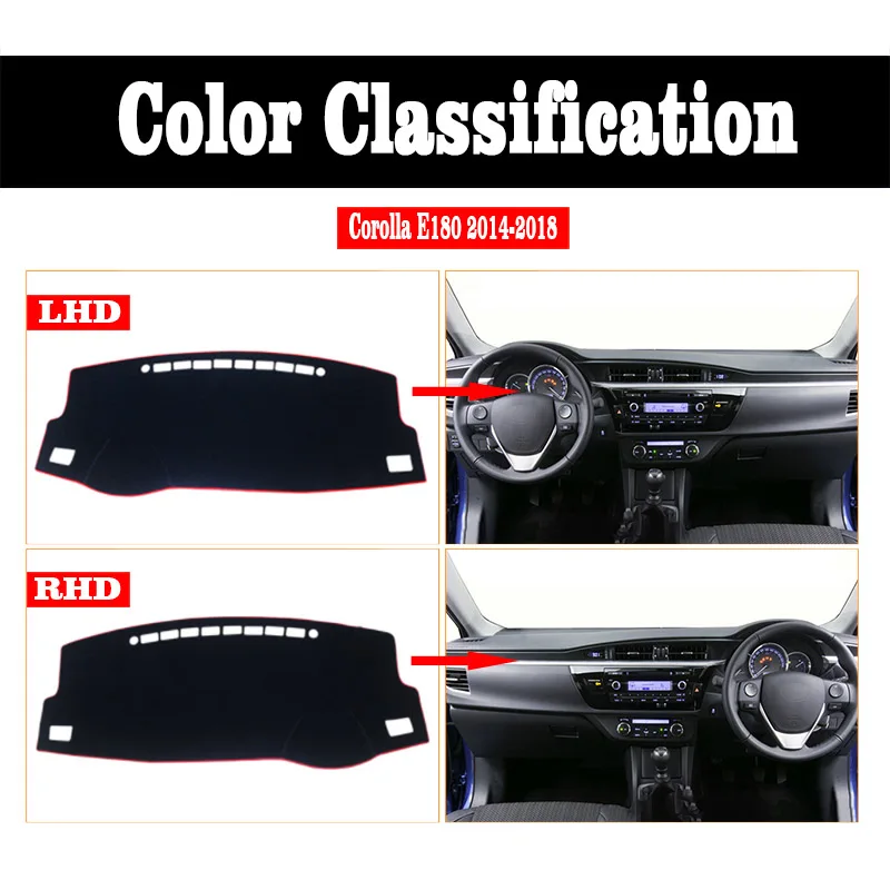 For Toyota Corolla E140 E150 E160 E170 E180 E210 2006~2026 Car Dashboard Sunshade Cover Anti-UV Anti-Dirt Carpet Mat Accessories