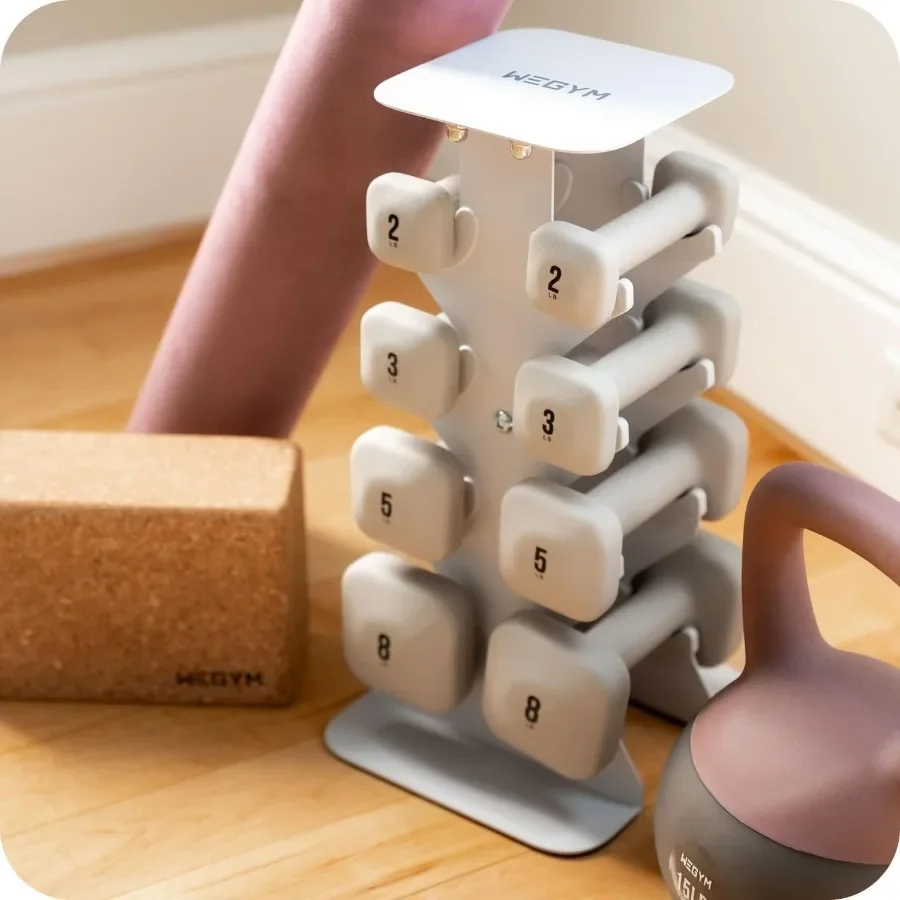 دمبل WeGym SafeGrip مضاد للانزلاق ومقابض سميكة وأوزان مجانية ودمبل مربعة للتدريبات الآمنة في رفع الأثقال في المنزل