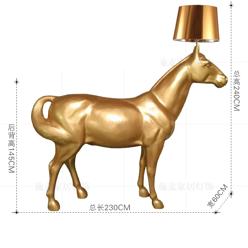 Large Decorative Sculpture Horse Floor Hotel Living Room Office Design Light Luxury High-Grade Decoration