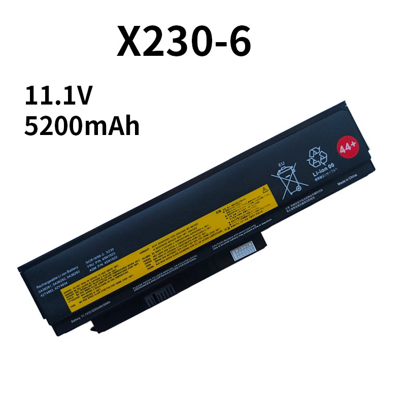 

11.1V 49Wh/94Wh X230 44+ Laptop Battery for Lenovo ThinkPad X220i X230i X230s X220s X220 TP00018A TP00018B 45N1024 45N1028