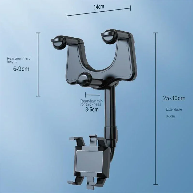 Rearview Mirror Phone Holder Car 360 Rotation Phone Mount Stable Gripper Smartphone Navigation Bracket For iPhone Samsung Xiaomi image 6