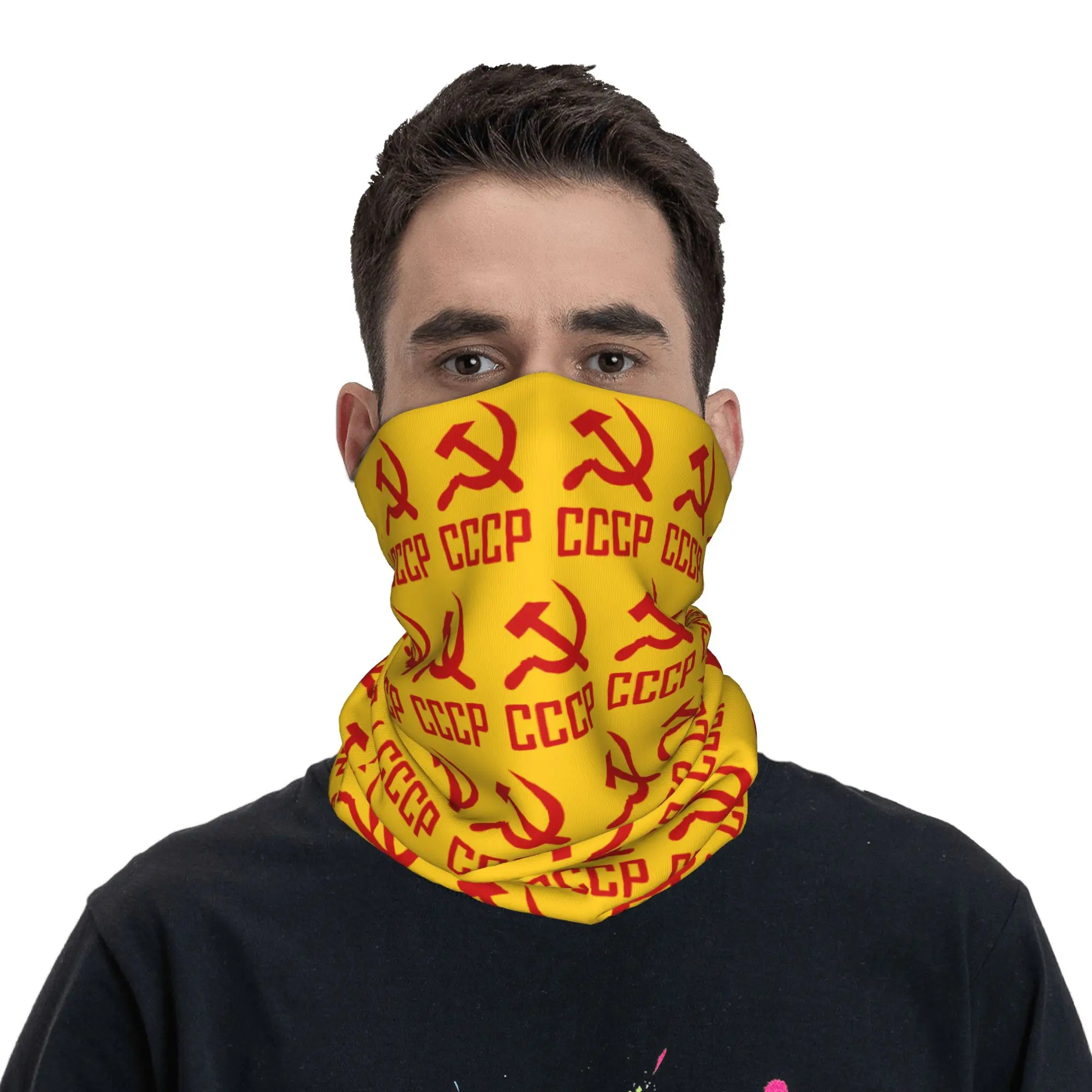 CCCP Soviet Union Bandana Neck Cover Russia Army Military Wrap Scarf Multifunctional Headwear Fishing Adult Breathable