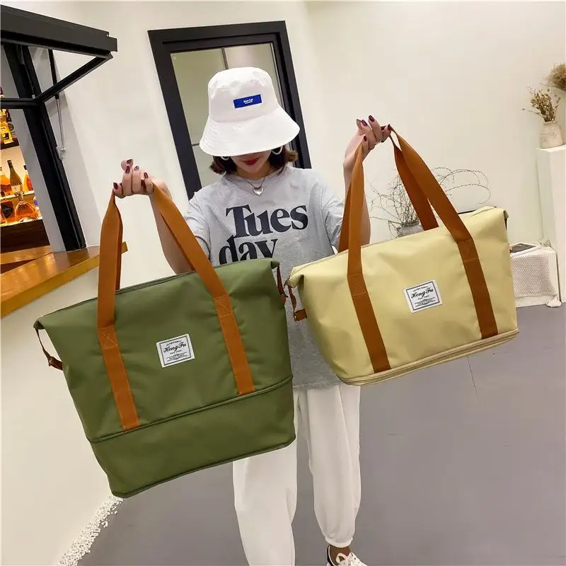 

Креативная вместительная дорожная сумка, спортивная сумка, женская повседневная сумка через плечо, сумка для фитнеса с отделением для влажных и сухих вещей, уличная сумка